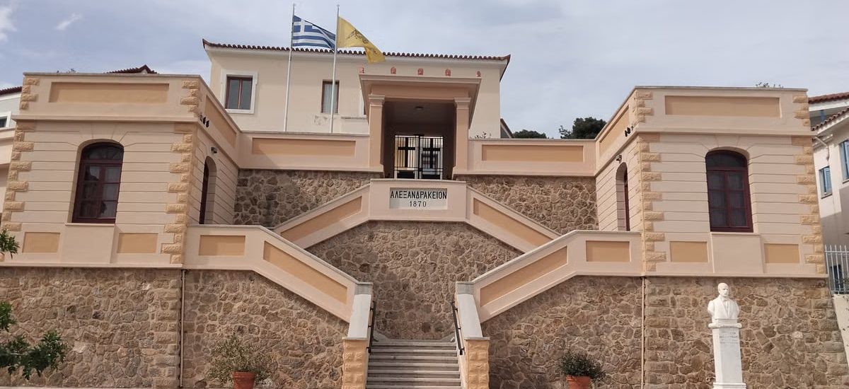 Explore this neoclassical architecture in Kalamata, Greece featuring stone and stucco design.